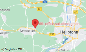 Karte: Standort der dtb office solutions in Leingarten